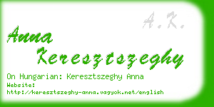 anna keresztszeghy business card